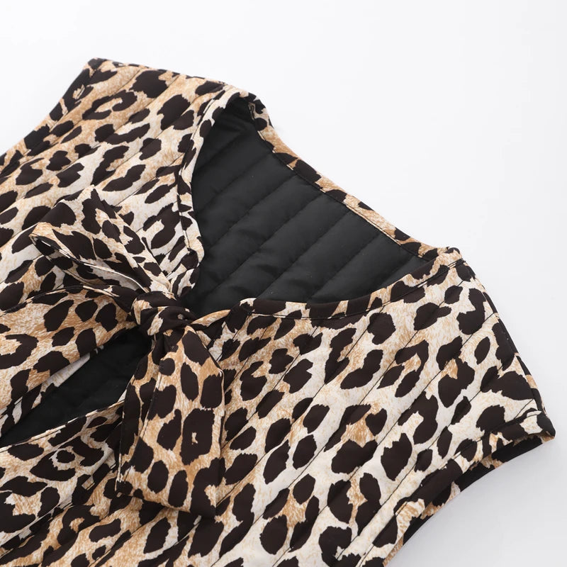 Animalier sleeveless jacket