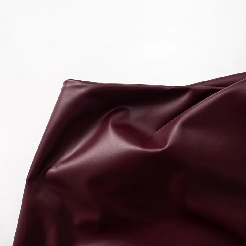 Burgundy eco-leather crop